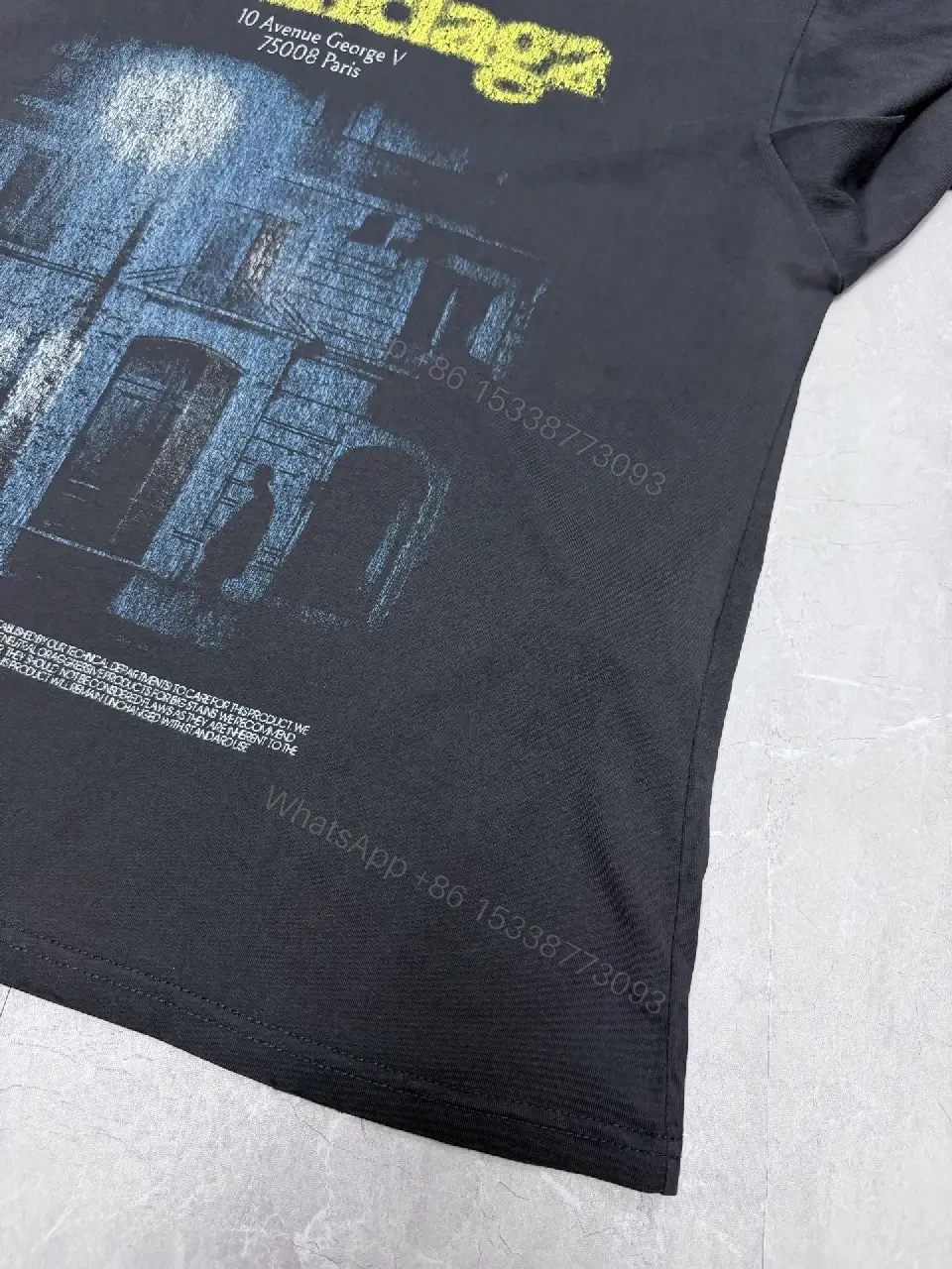View 8 of Dark Gray Oversized Tee Neon Logo Balenciaga, Crew Neck, Short Sleeve