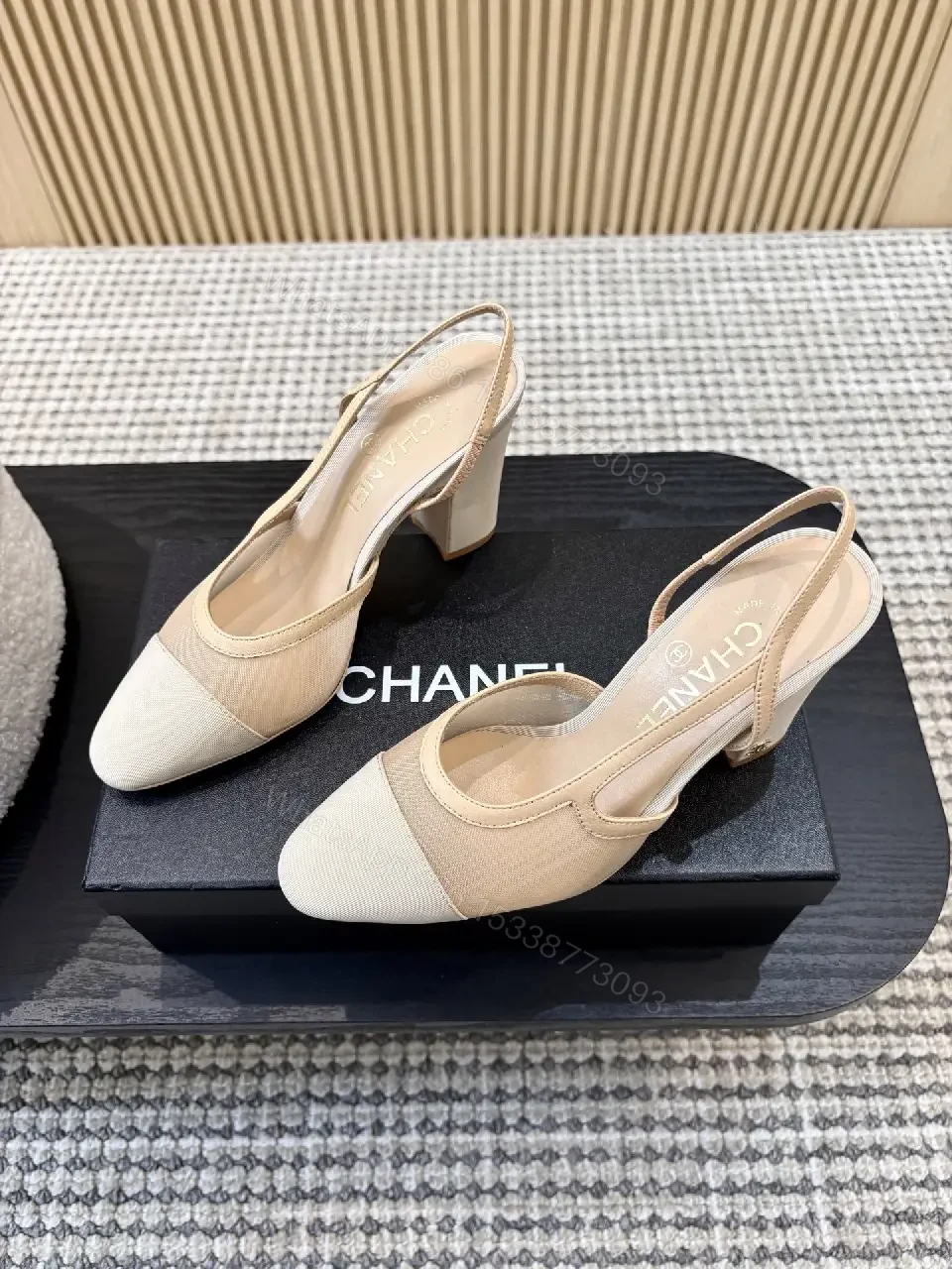 View 4 of Chic Texture Slingback Heels: Comfort Meets Luxe Style
