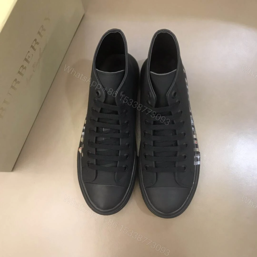 View 9 of BURBERRY LOGO PRINT GABARDINE HIGH-TOP SNEAKERS – BBR82