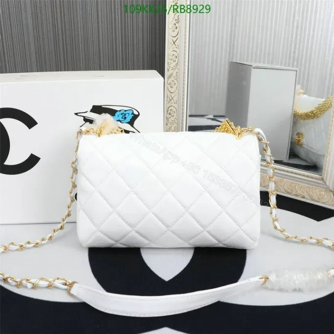 View 9 of Chanel Knockoff Quilted Red Classic Flap Bag RB8929