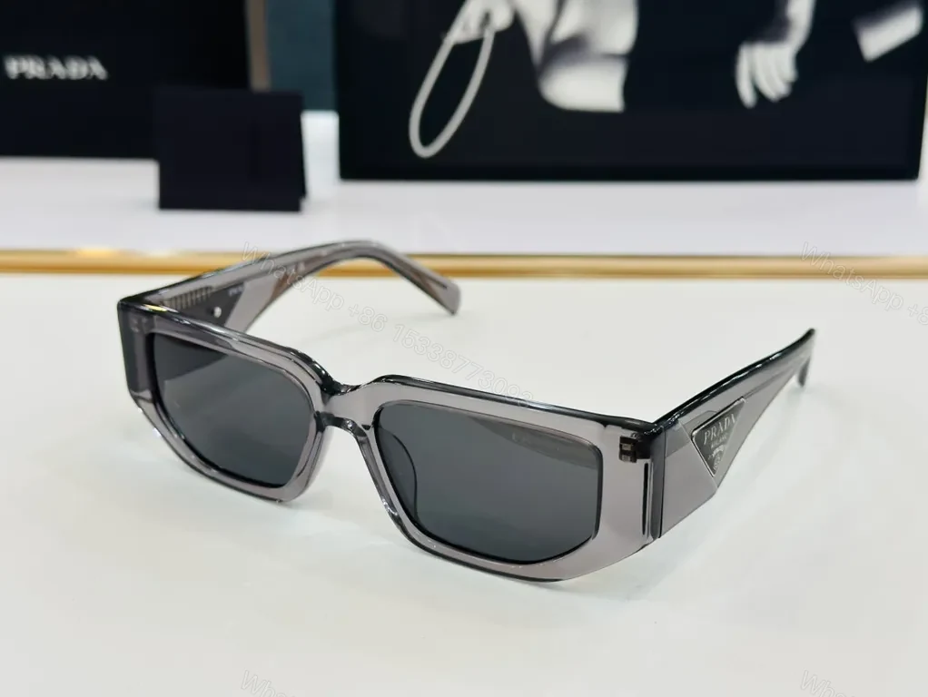 View 6 of Black Acetate Blocky Sunglasses â€” Prada Hardware, All-Day Comfort