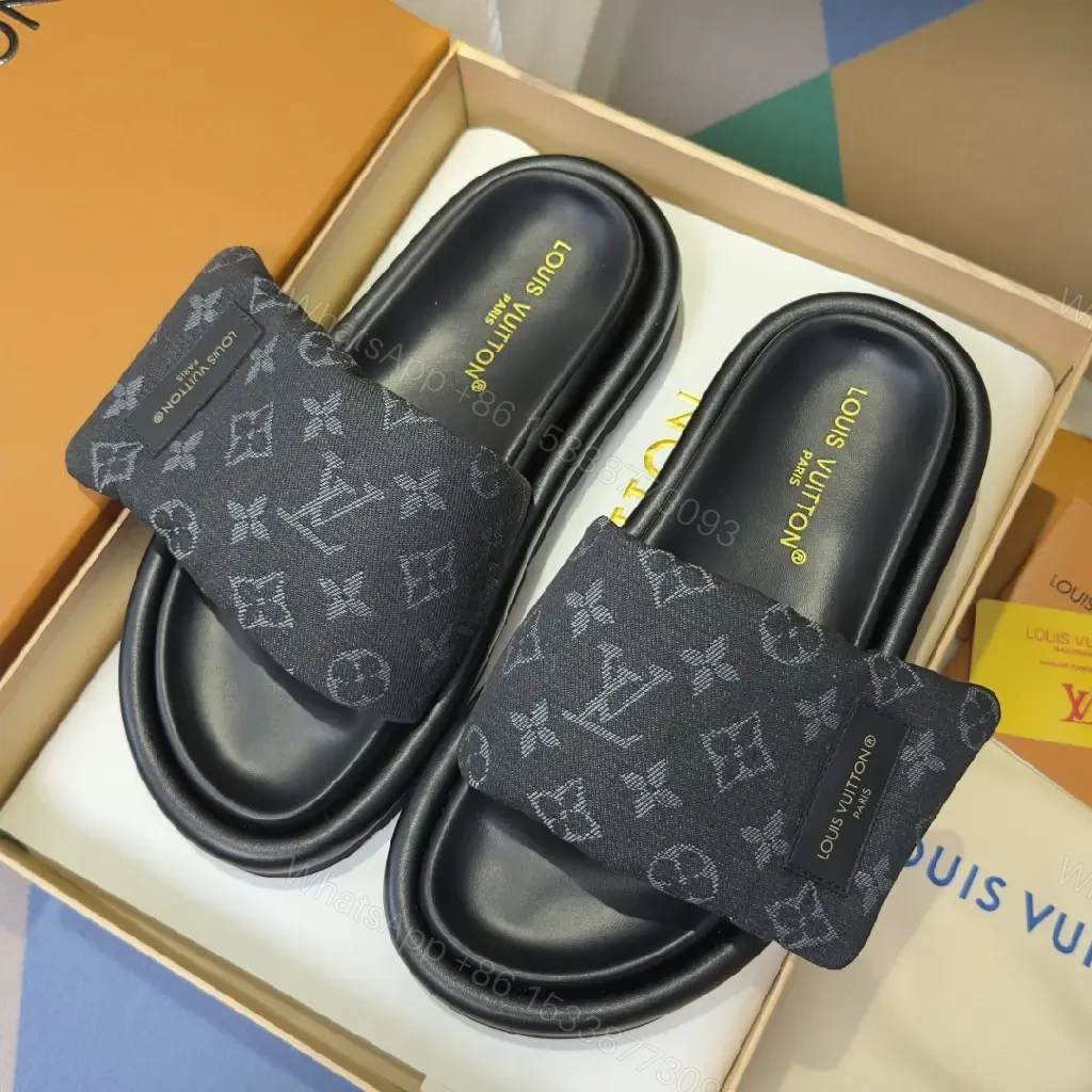 View 6 of Monogram-Print Slide Sandals with Signature Comfort