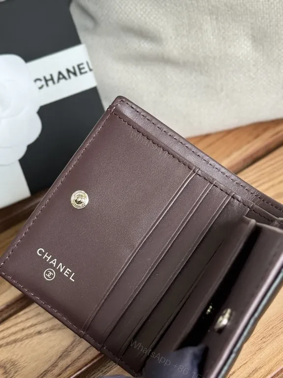 View 6 of Black + Calfskin + Quilted + Interlocking CC hardware + Wallet