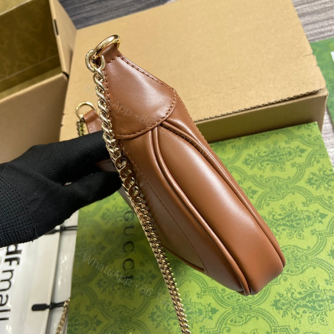 View 7 of JACKIE NOTTE MINI BAG 19 IN TAWNY BROWN CALFSKIN GOLD HARDWARE