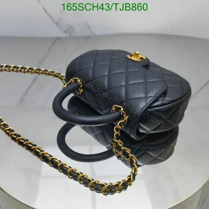 View 4 of Chanel Black Mini Coco Top Handle with Sheepskin 4579