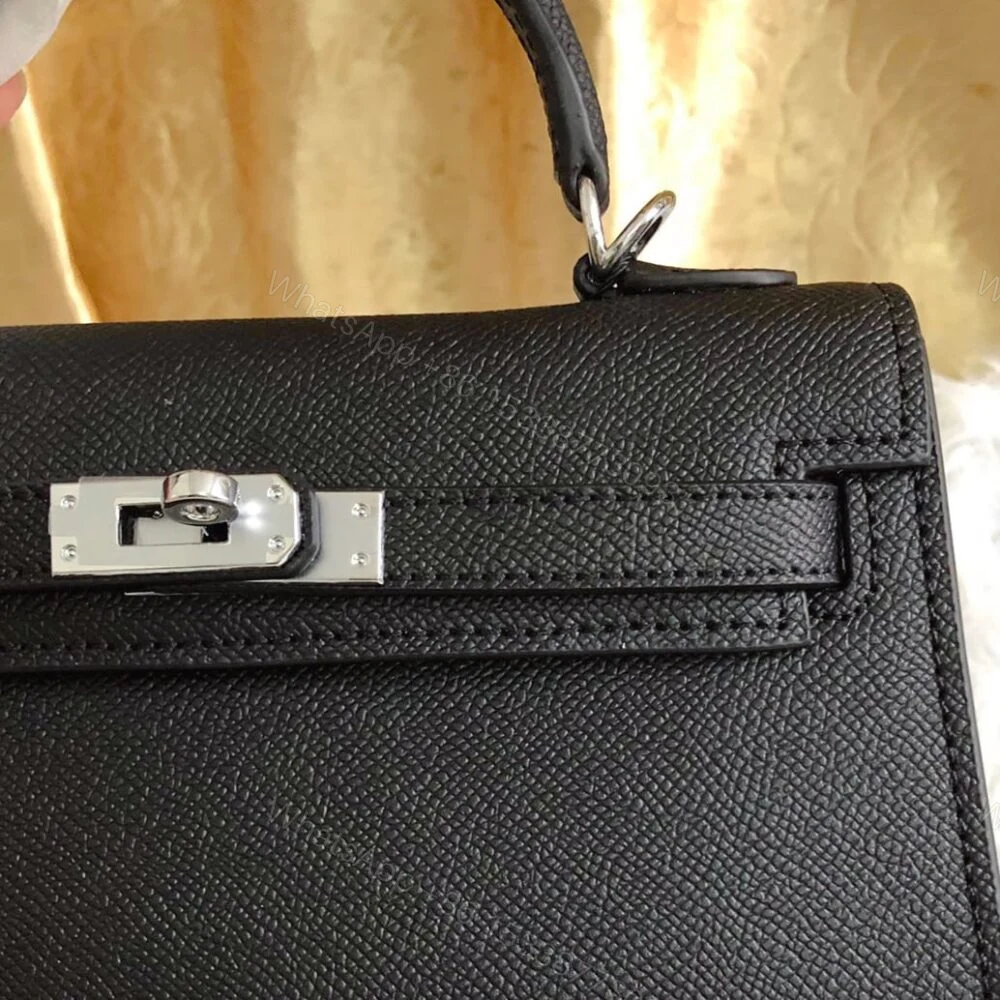 View 5 of Hermes Kelly Mini Epsom Handbag Black 22Cm