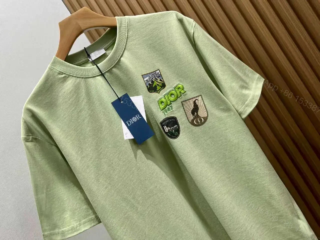 View 8 of Neutral Patchwork Tee: Designer-Emblem Graphic Essential