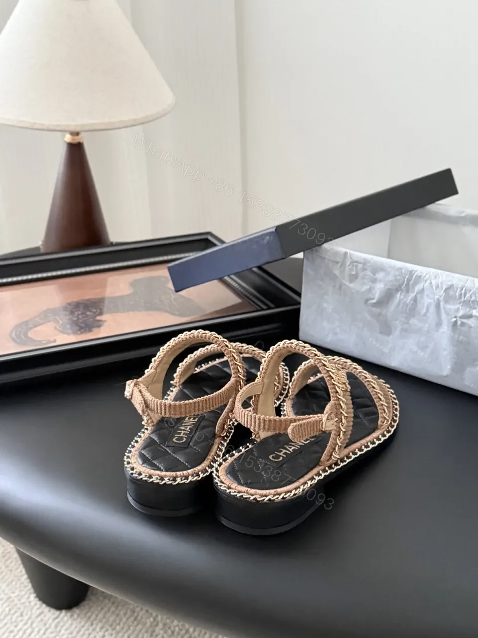 View 9 of Textured-Chic Sandals: Quilted Footbed, Rope-Edge Straps