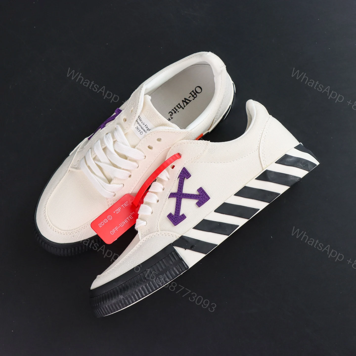 View 8 of Off White Low Vulcanised White Purple