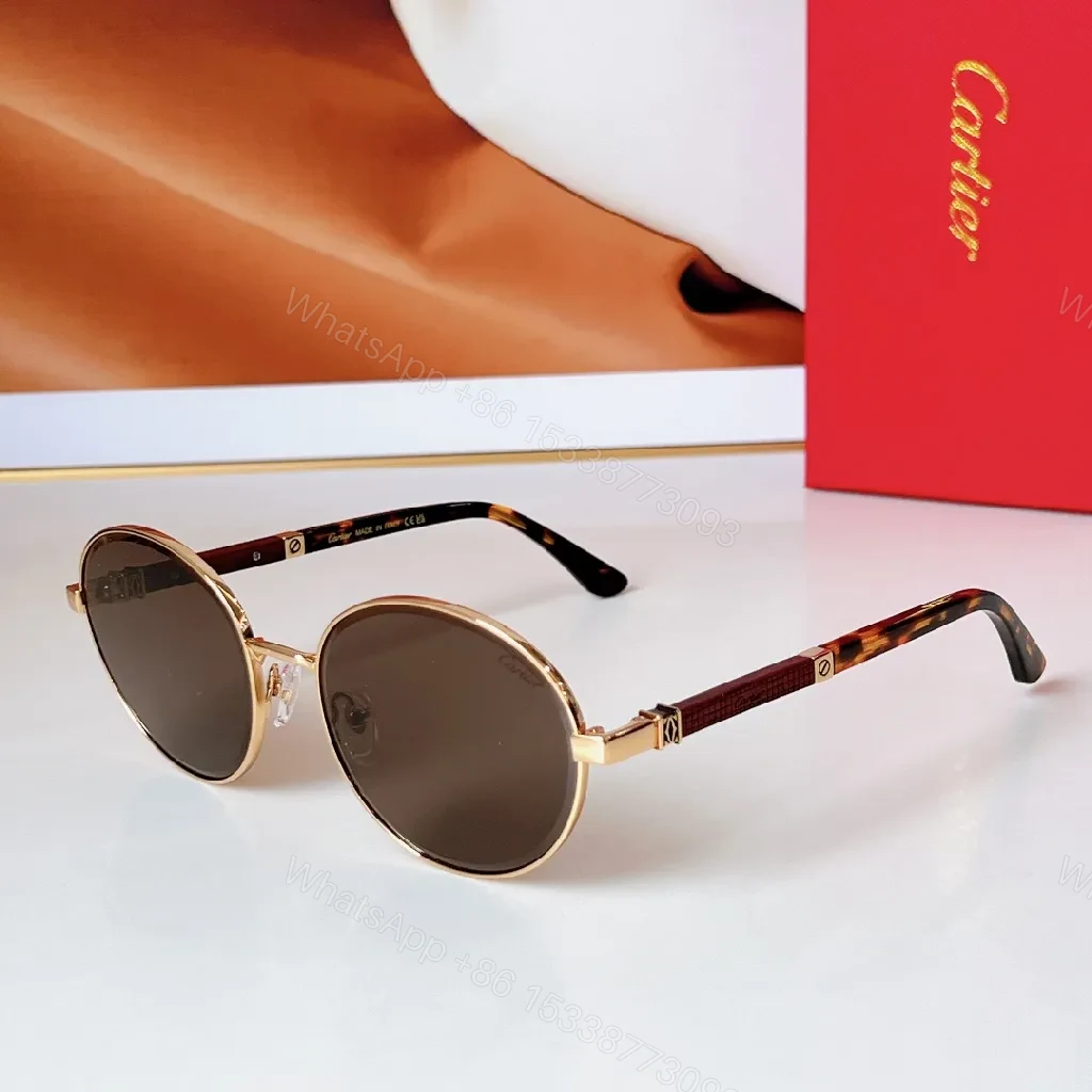 Gold-Tone Round Sunglasses: Luxury-Casual, UV400 Protection — view 1