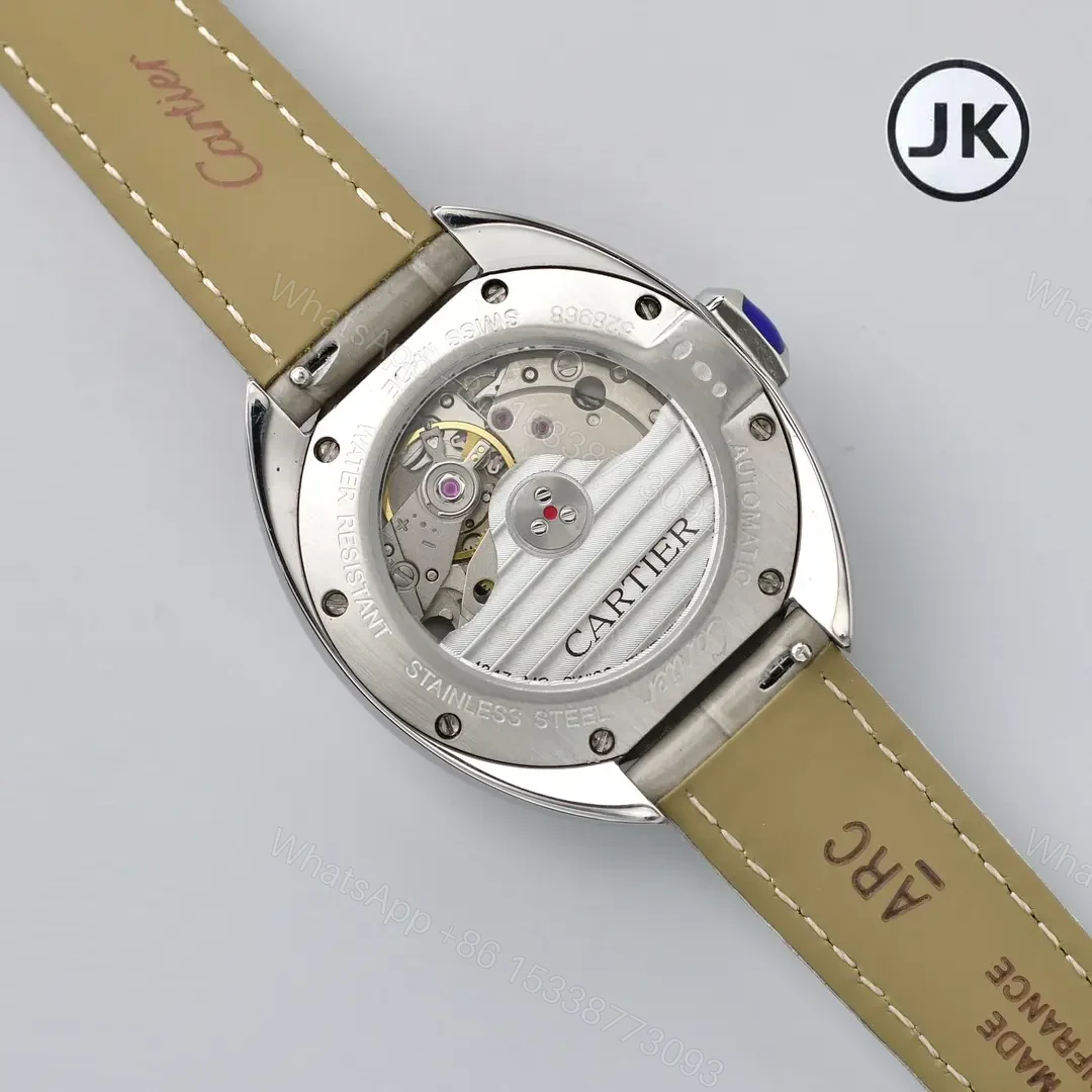 View 8 of GS Factory Cartier CLE DE Cartier Silver Stainless Steel Case with Grey Leather Strap Automatic Watch