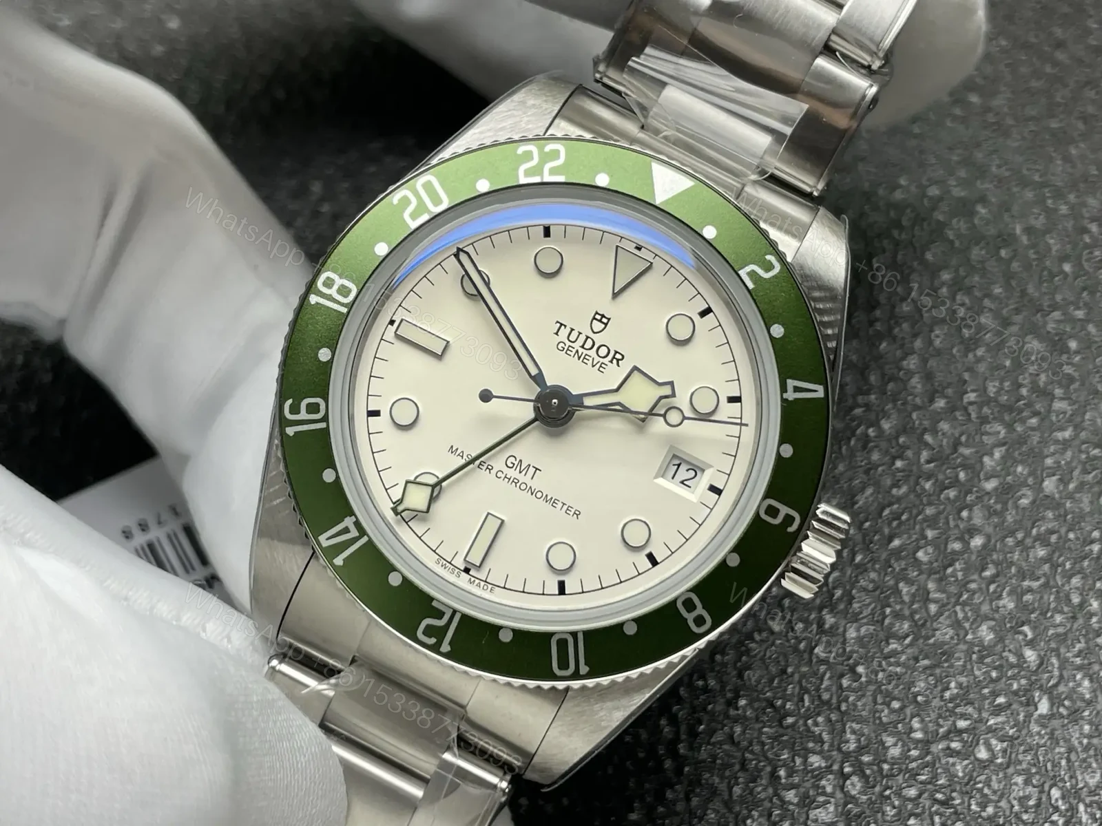 View 4 of Tudor GMT Watch Black Bay 58 Green Bezel White Dial Steel Bracelet Premium 39MM TUD-GMT-BB58-WHT-GRN-STL-39