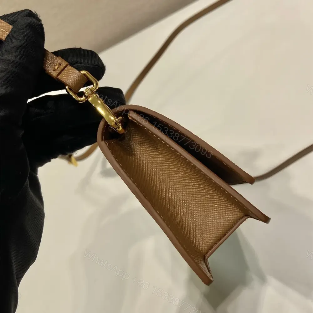 View 5 of 高仿Prada*Saffano系列1NF059斜挎包棕色Mini免檢版