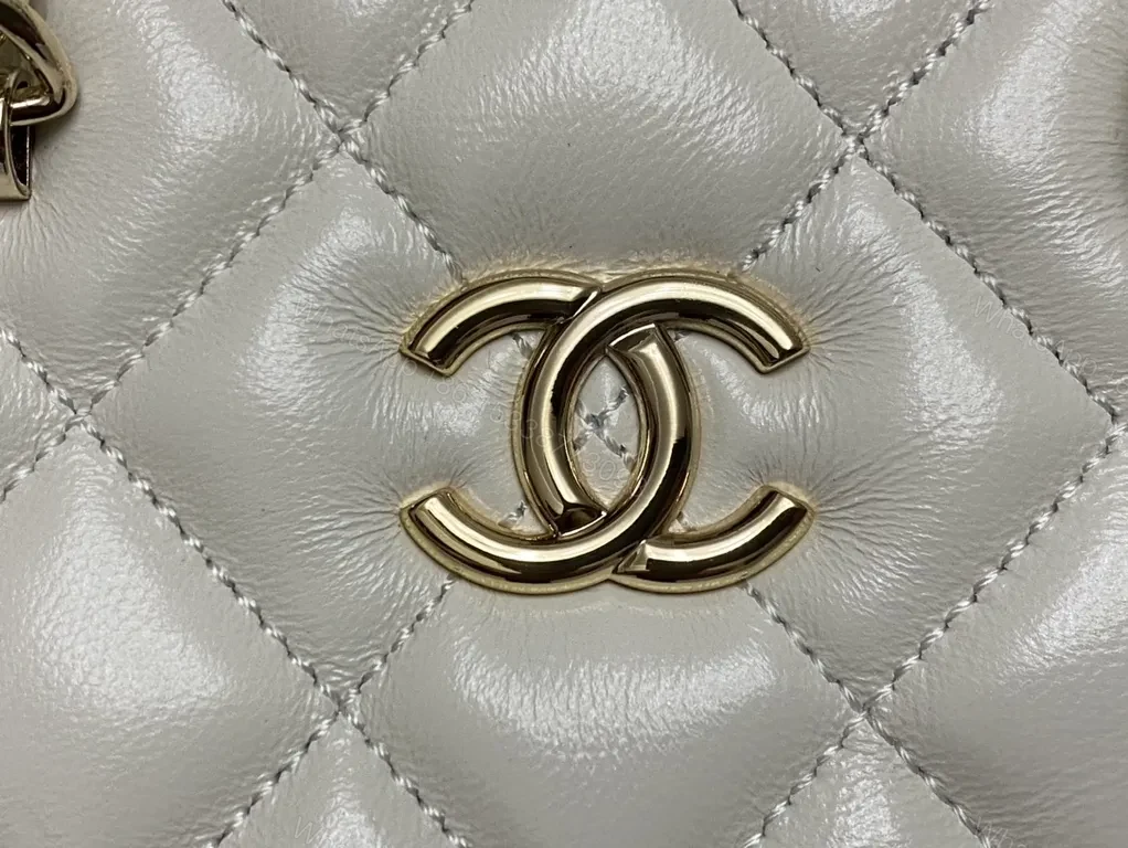View 8 of Mini Quilted Luxe Mini Bag: Gold Hardware, Top Handle + Chain