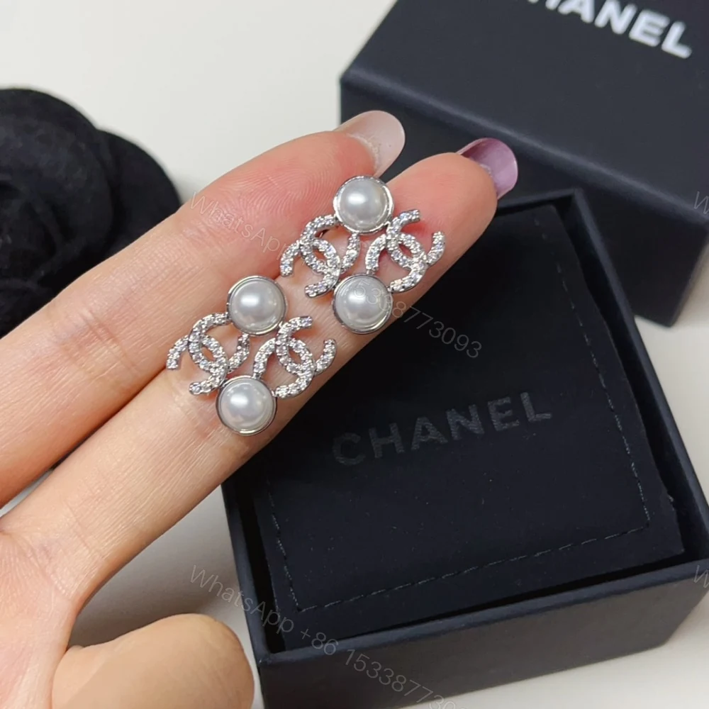 View 3 of CHANEL STUD EARRINGS GLASS PEARLS SILVER ABF730 B20573 U0937