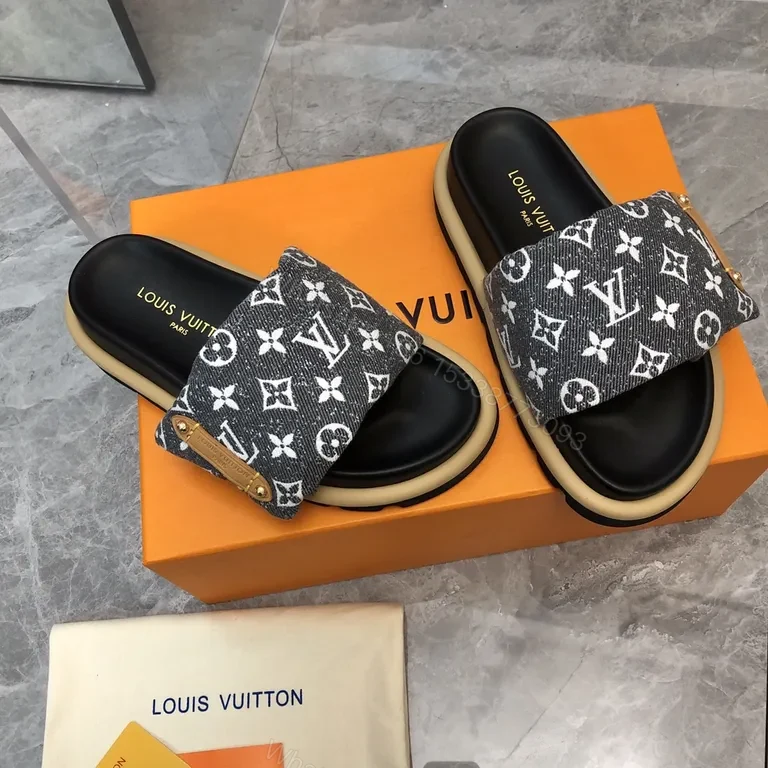 Monogram Denim Slides â€” Polished Everyday Comfort — view 1