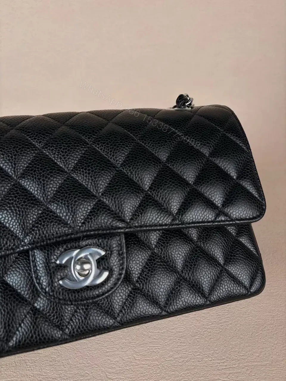 View 6 of Chanel Classic Flap Medium 25 Black sliver Hardware