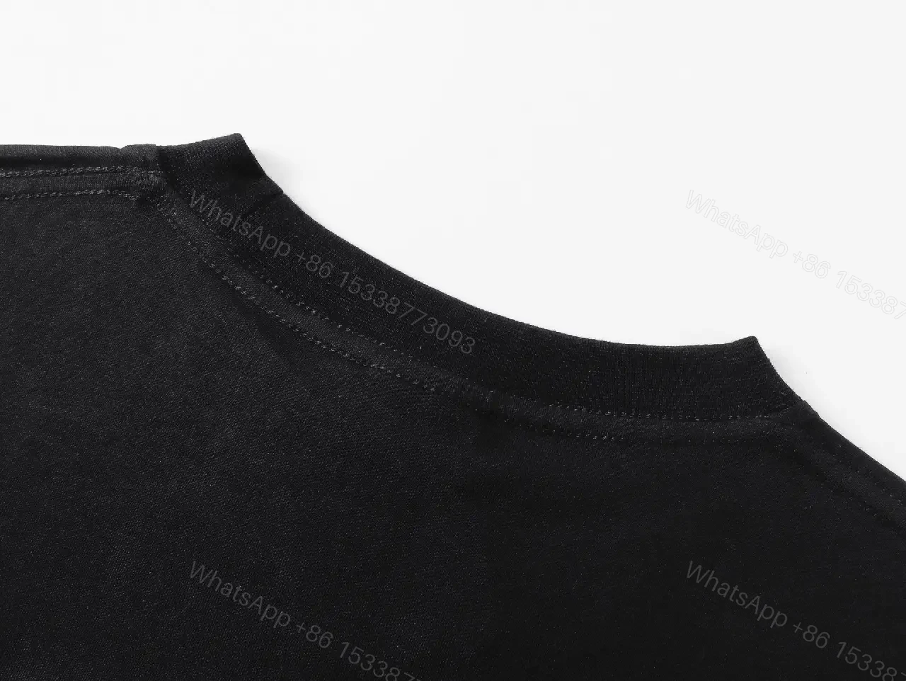View 3 of Black Cotton Streetwear Graphic Tee with Balenciaga Paris Logo