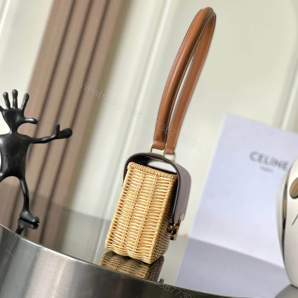 View 3 of CELINE TEEN GARANCE BAG IN WICKER AND NATURAL CALFSKIN