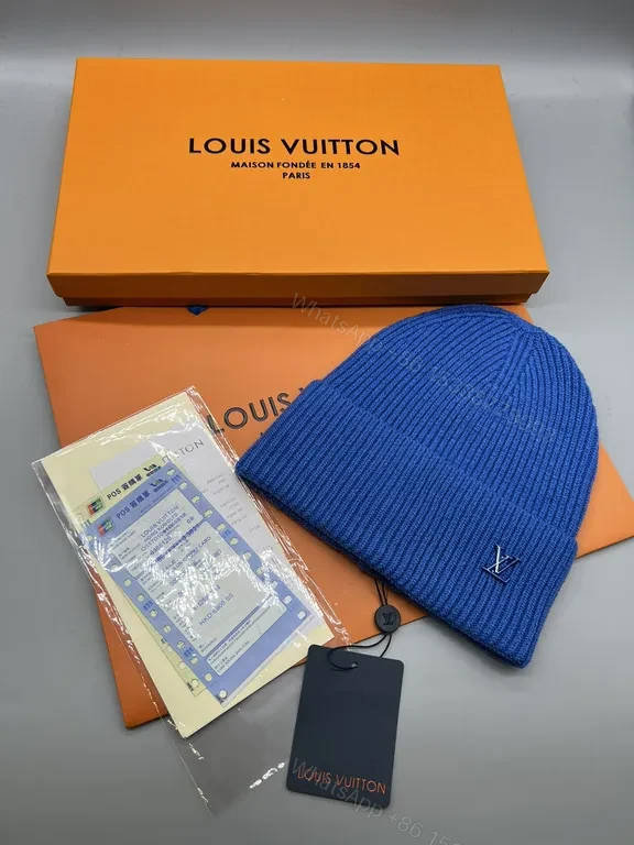 View 3 of Discreet LV-Style Knit Beanie: Luxe Warmth