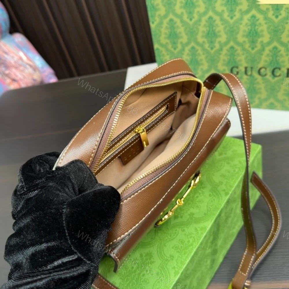 View 9 of Gucci Horsebit 1955 Small Shoulder Bag Beige Ebony GG Supreme Canvas 22Cm