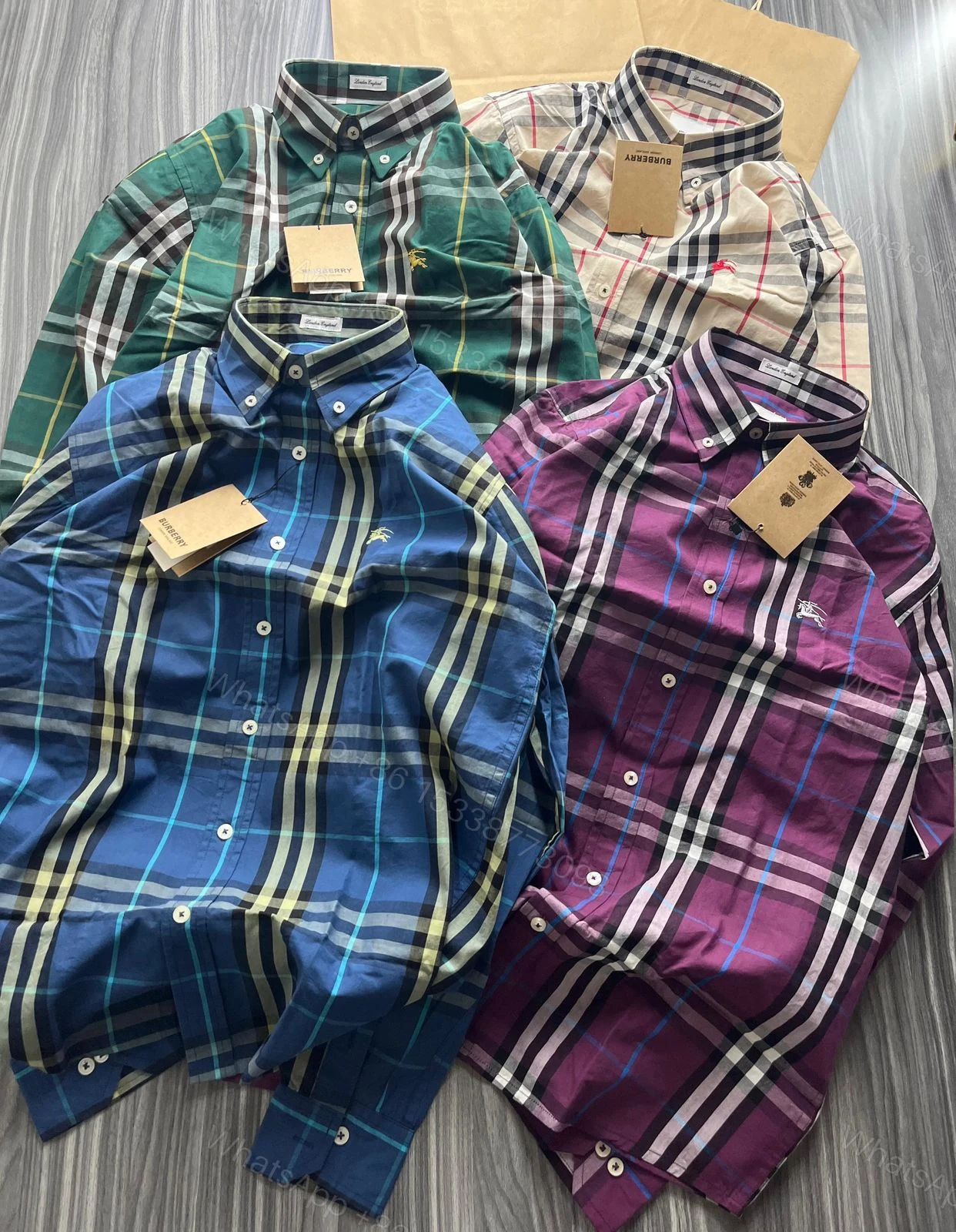 FIRST COPY BURBERRY PAPER COTTON CHECK SHIRT — view 1