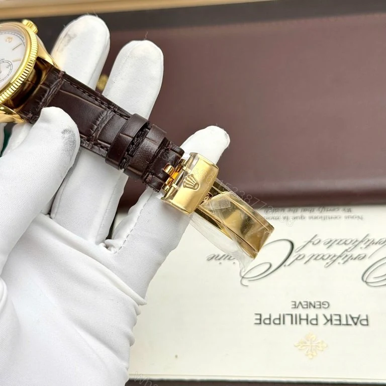View 2 of Rolex Perpetual 1908 Yellow Clone 11 Watch 39mm White Dial