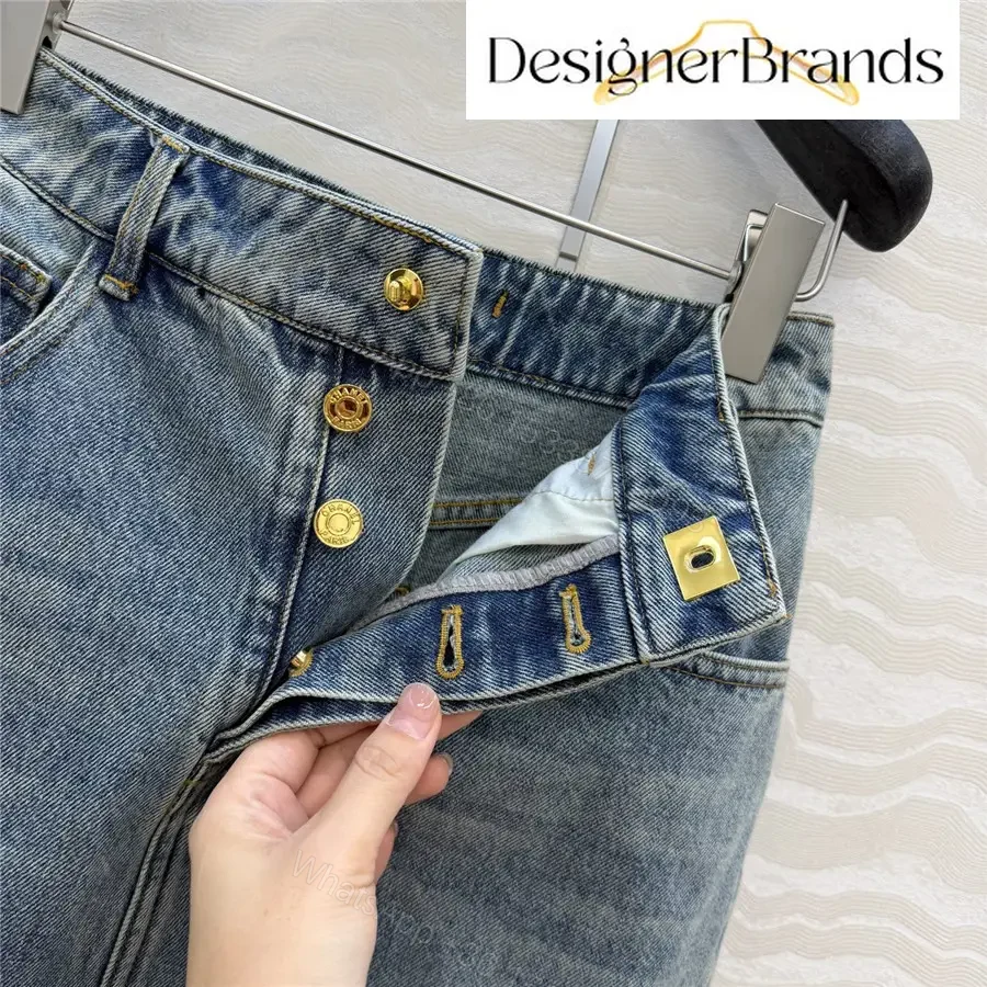 View 2 of Chanel Washed Blue Straight-Cut Denim Skirt