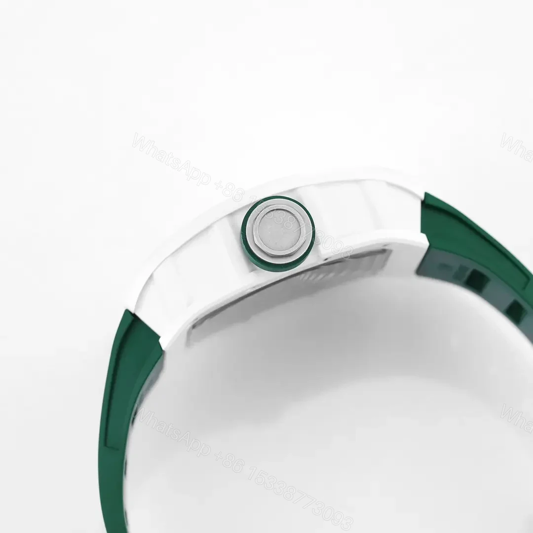 View 3 of KU+ KV-V5 White Ceramic Green Strap Watch