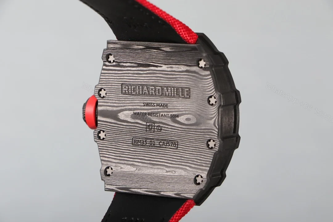 View 8 of Richard Mille RM35-01 NTPT Carbon Fiber RMUL3 White Gemstone Balance Suspension Watch RM35-01-NTPT-WGS3