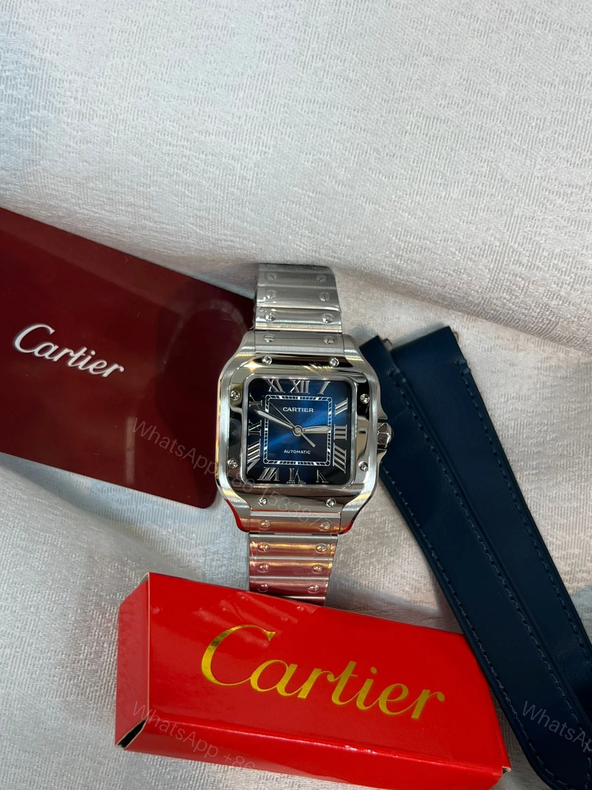 Cartier Santos WSSA0063 Blue Dial Super Clone — view 1