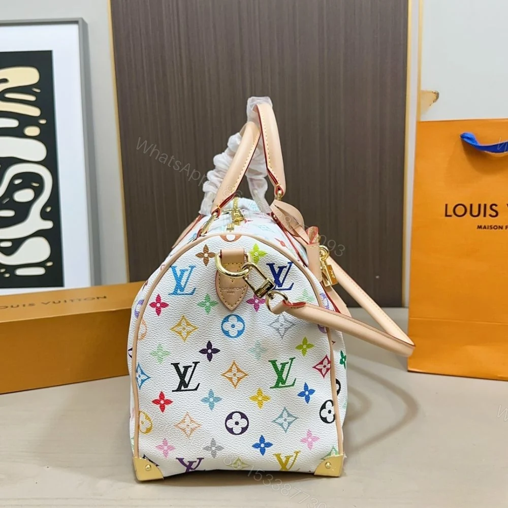 View 4 of Louis Vuitton TM Speedy Soft 30 Multicolor White 30Cm M27789