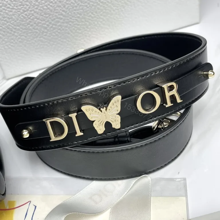 View 4 of Chic Black Quilted Mini Bag with Gold Dior Charms, All-Day Luxury
