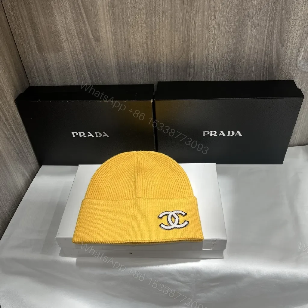 View 4 of Knit Beanie with Double-C Charm: Luxe Everyday Comfort