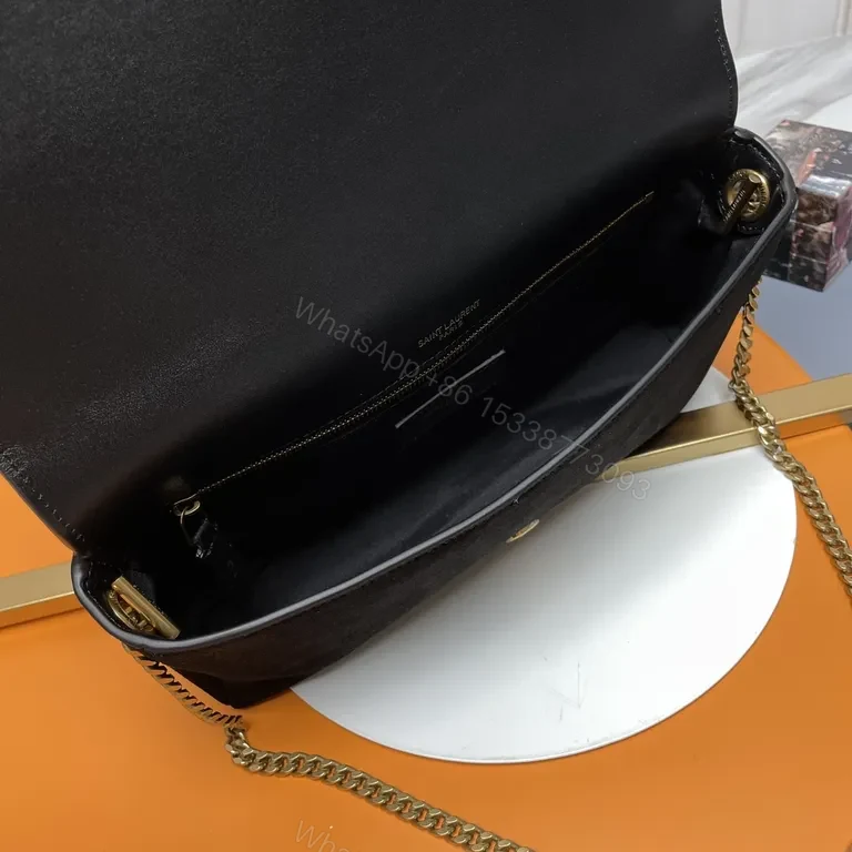 View 8 of Compact Velvet Clutch with Gold Hardware â€“ Night-Out Essential