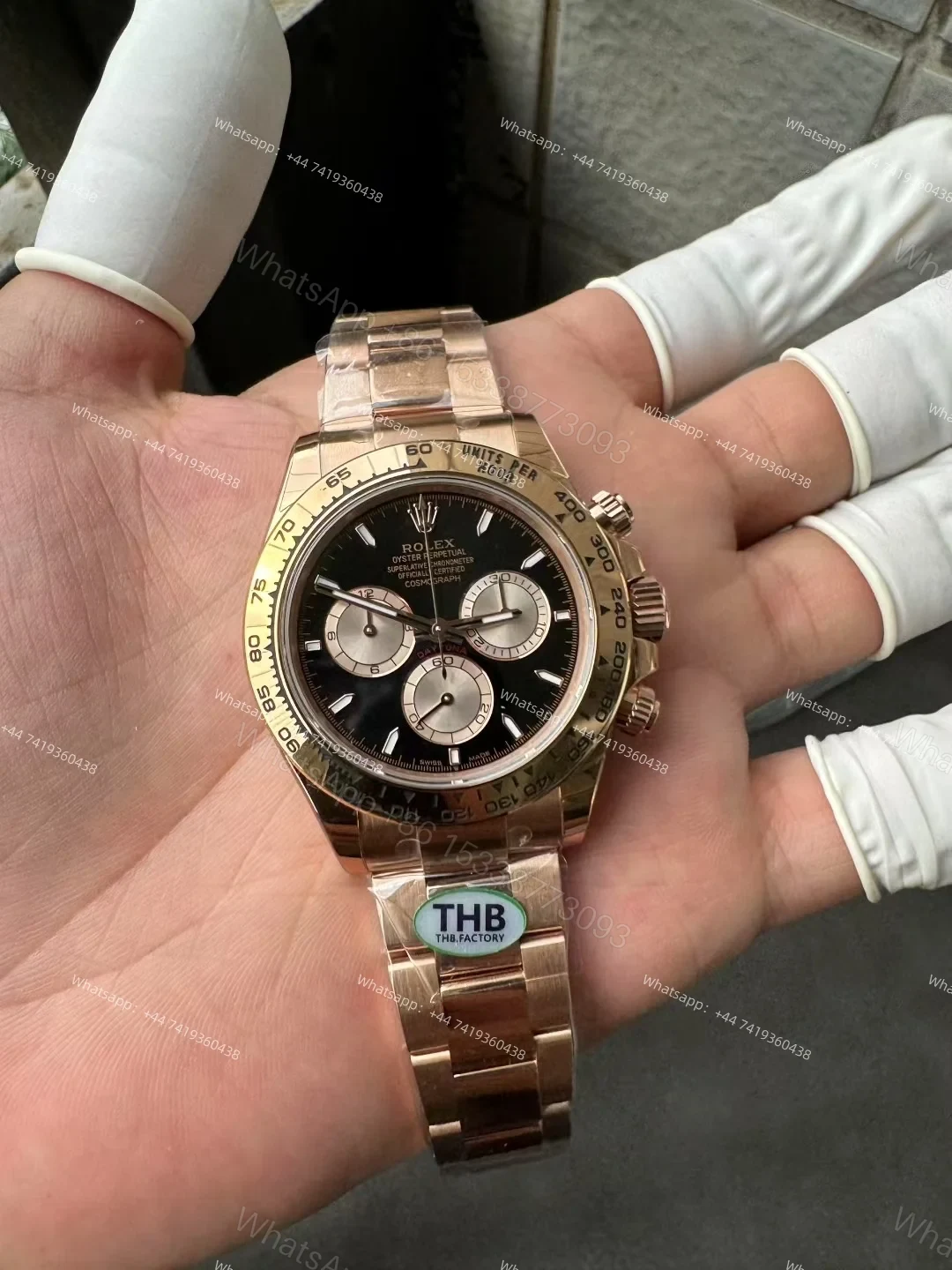 View 2 of Rolex Daytona Super Clone M126505-0001 Rose Gold Black Dial 4131 Movement