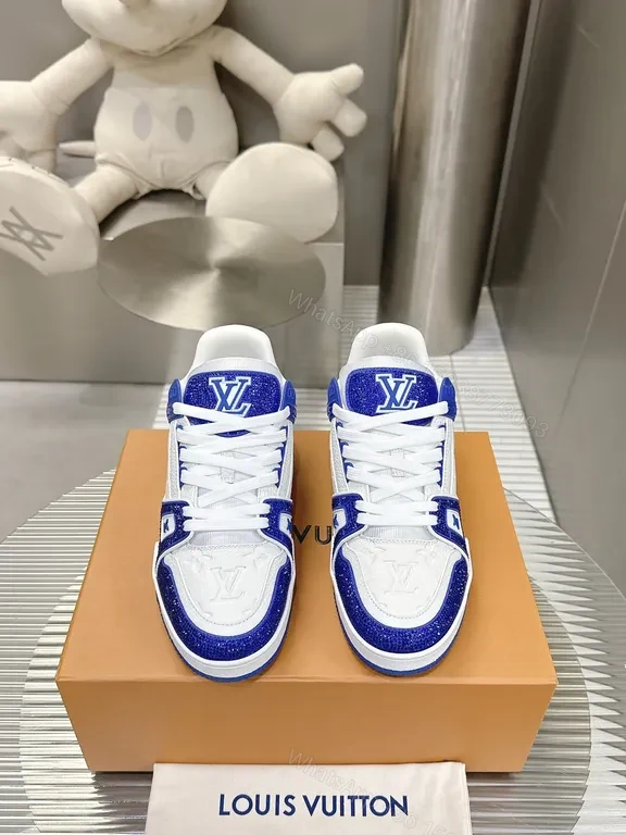 Statement-Contrast Luxe Trainer: Premium LV-Style High-Tops — view 1