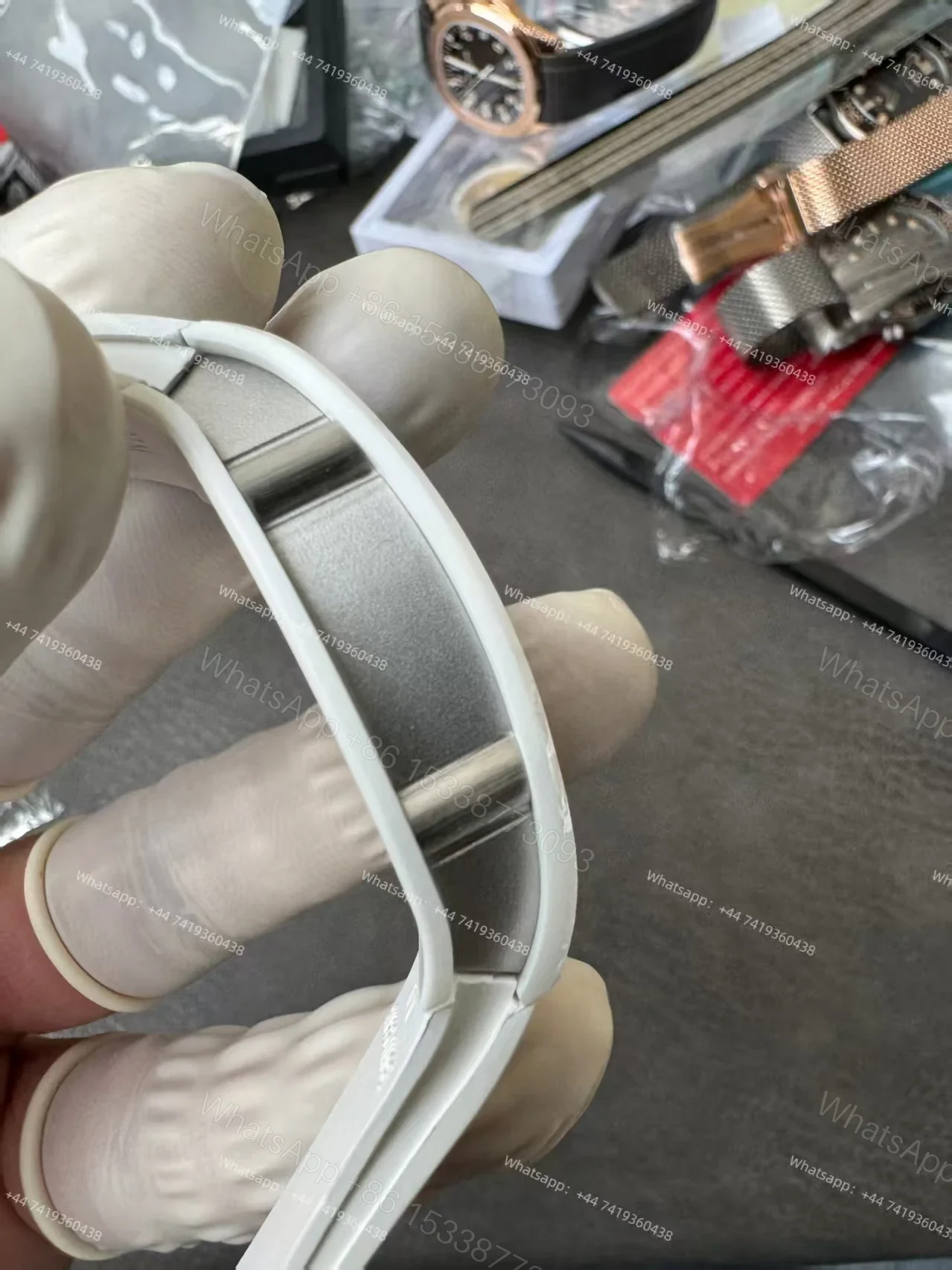 View 11 of Super Clone Richard Mille RM 07-01 White Ceramic Pink Diamond 1:1 Replica Watch