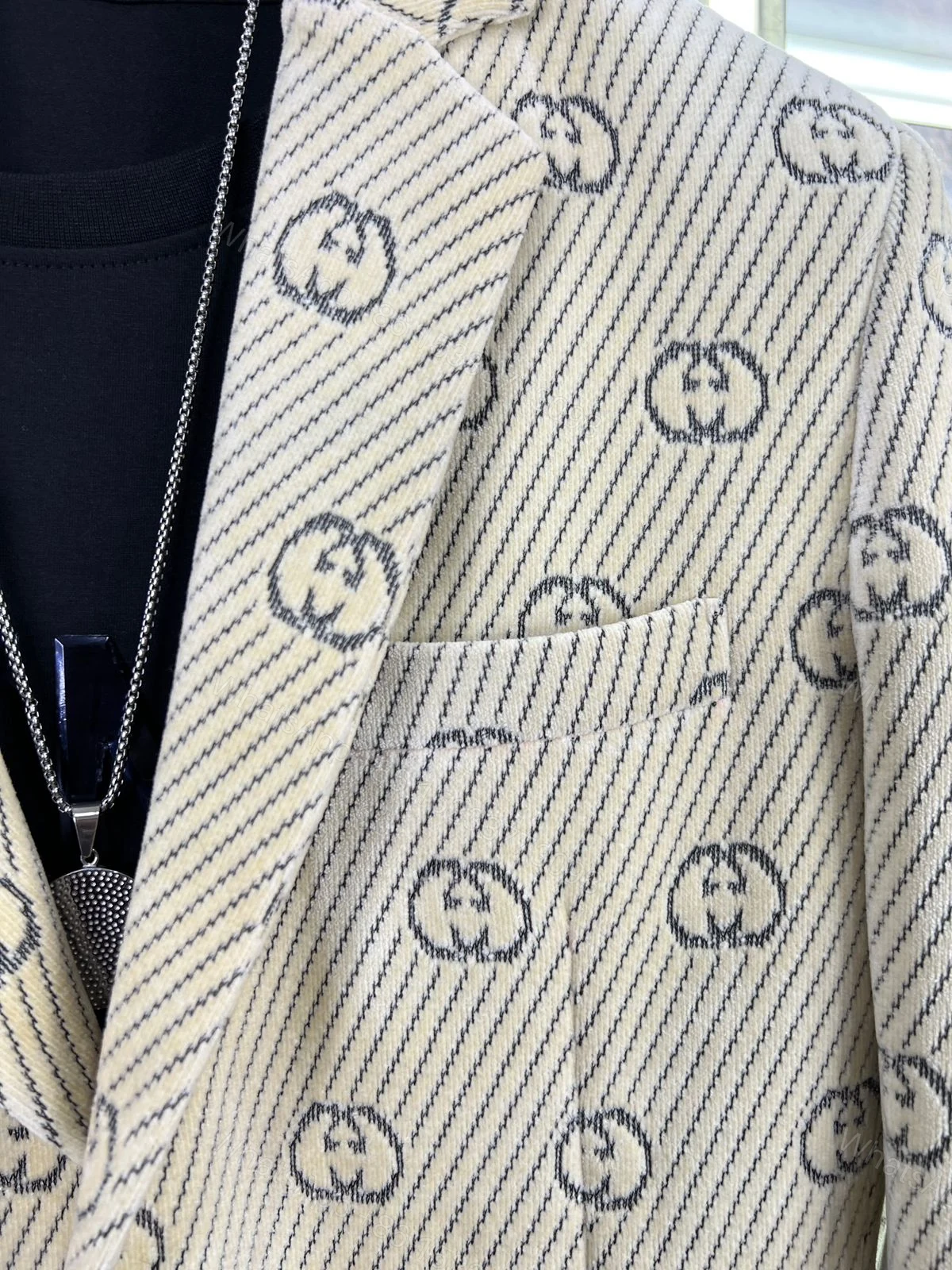 View 8 of First Copy Gucci Imported Fabric Blazer