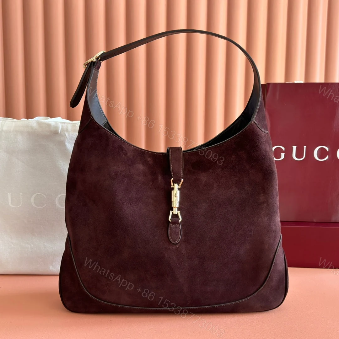 GUCCI 25S JACKIE GIORNO 44 CM IN DARK CHOCOLATE BROWN SUEDE — view 1