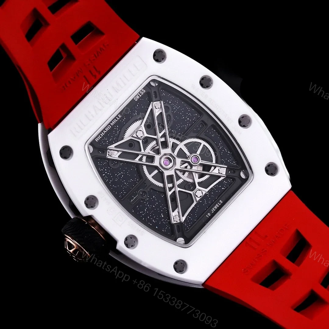 View 7 of Richard Mille RM52-05 Pharrell Williams Mars Mission Watch White Case Red Strap Premium Edition RM-RM52-05-PW-WHT-RED