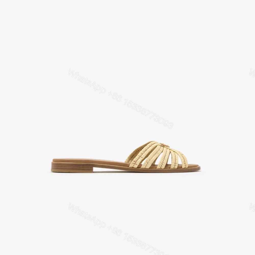 Prada Crochet Slides Natural — view 1