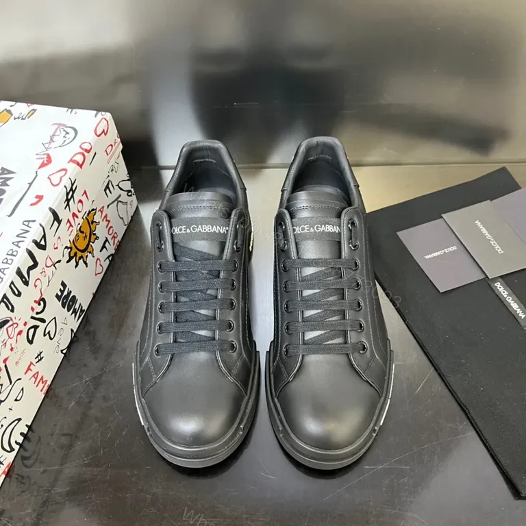 View 6 of All-Black Leather High-Tops: Subtle Luxury Everyday Sneakers