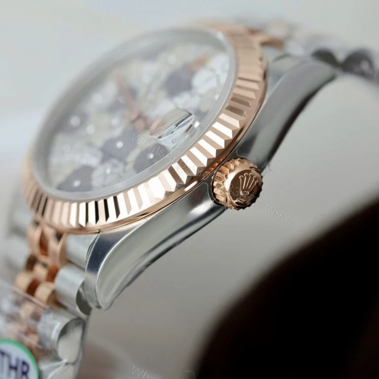 View 4 of Rolex Datejust 31mm Super Clone Women Flower Dial Jubilee Strap