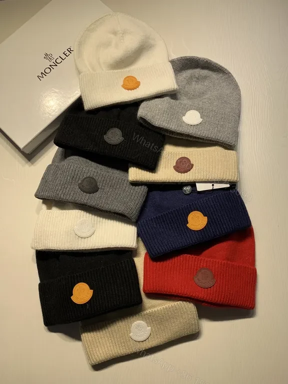 View 9 of Moncler White Cashmere-Blend Knit Beanie, Luxury Style