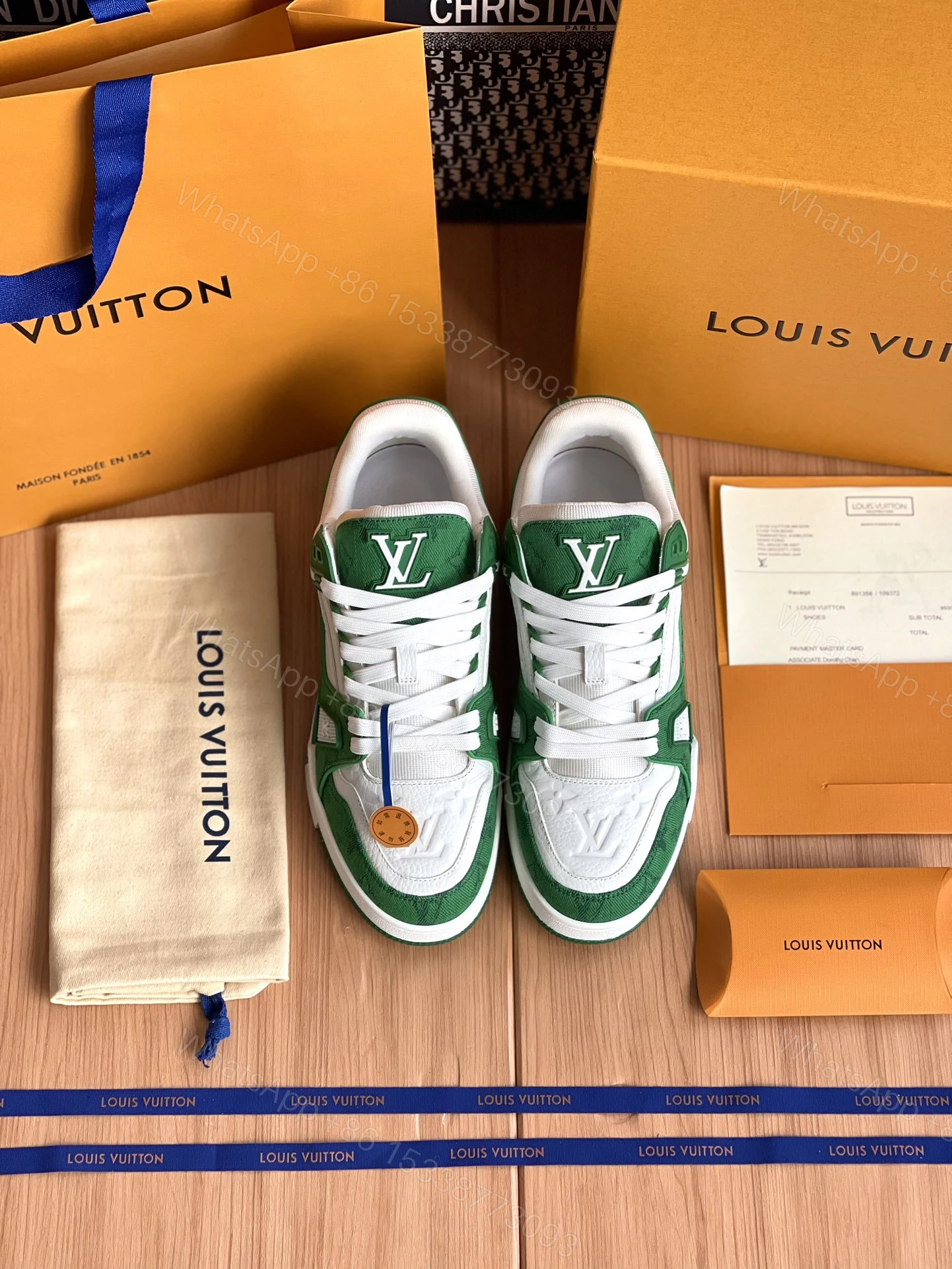 LV A貨綠色LV Trainer運動鞋人氣款百搭時尚潮流高質感鞋履 — view 1