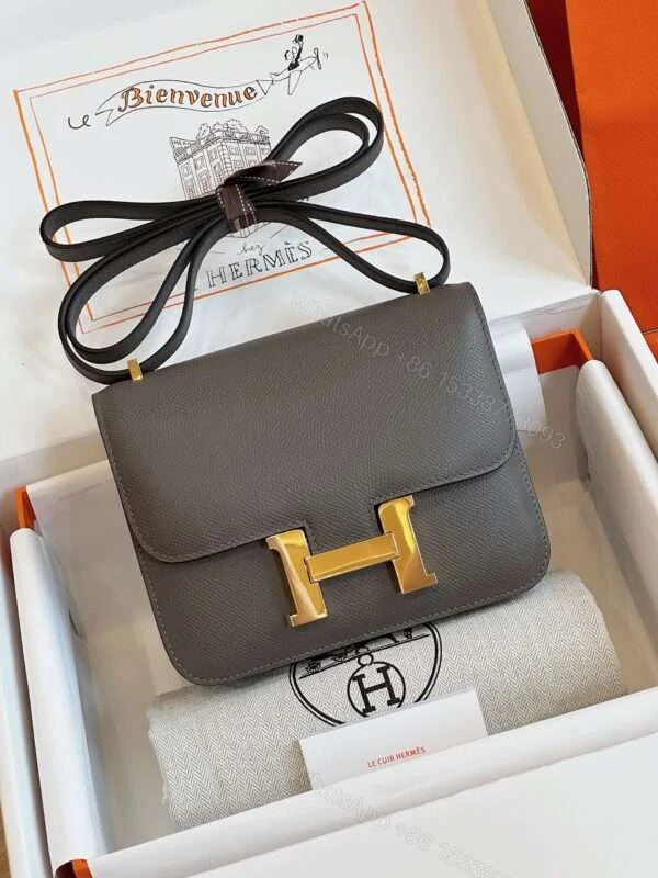 Hermes Constance Bag Epsom Gold Grey With Lock Gold Handbags 19cm — view 1