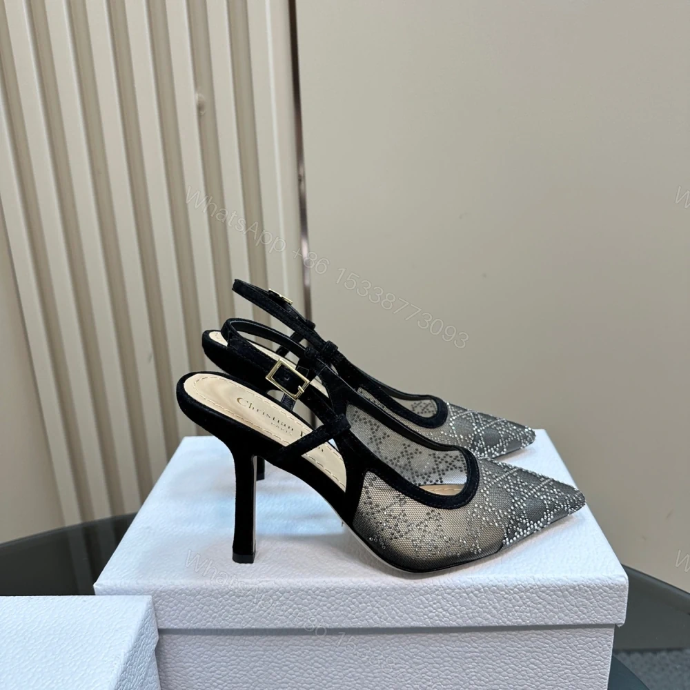 View 5 of 高仿Dior*Capture系列KCV303網鑽細高踭鞋10CM黑色免檢版