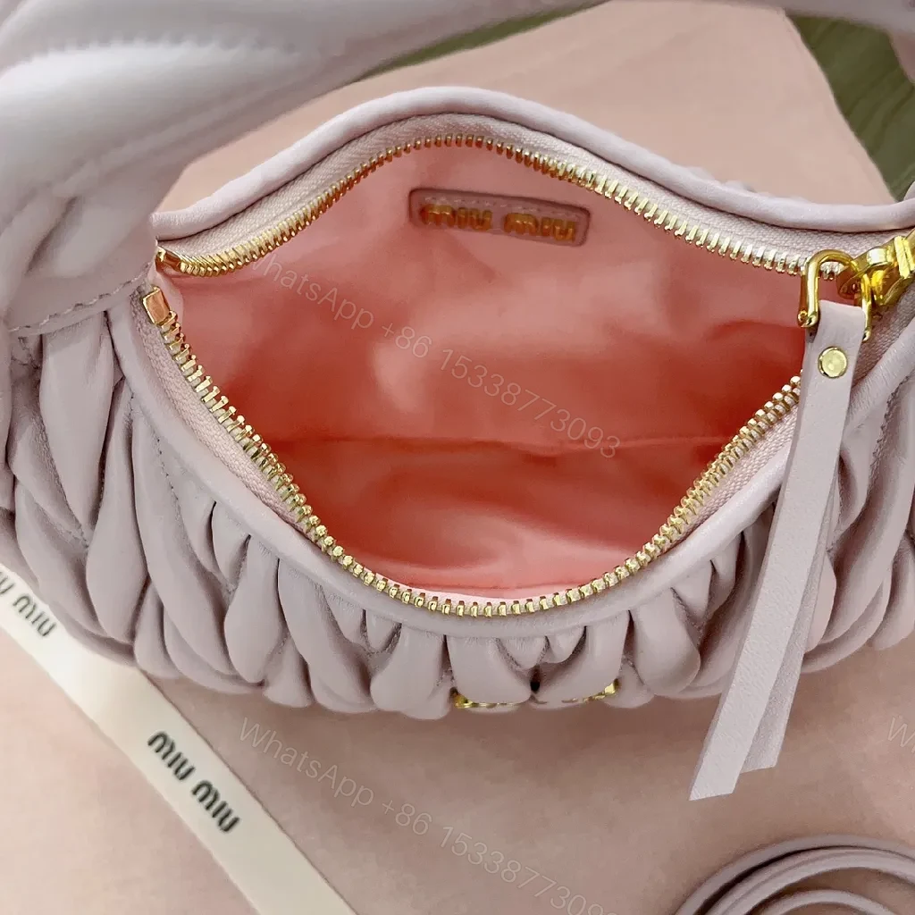 View 3 of Soft-Quilted Lavender Mini Bag: Luxury-Texture, Gold Hardware, Crossbody