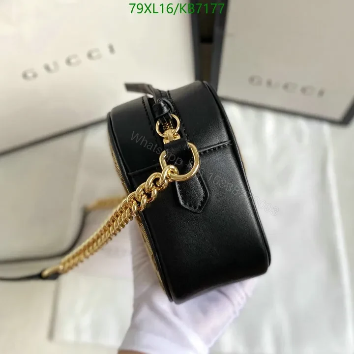View 12 of Gucci Replica GG Marmont Small Beige Canvas Shoulder Bag with Leather Trim CXV319